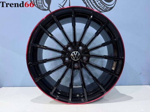 19 Inch Velgen 5x112- R Clupsport Look velgen in Hoogglans zwart met Rode rand