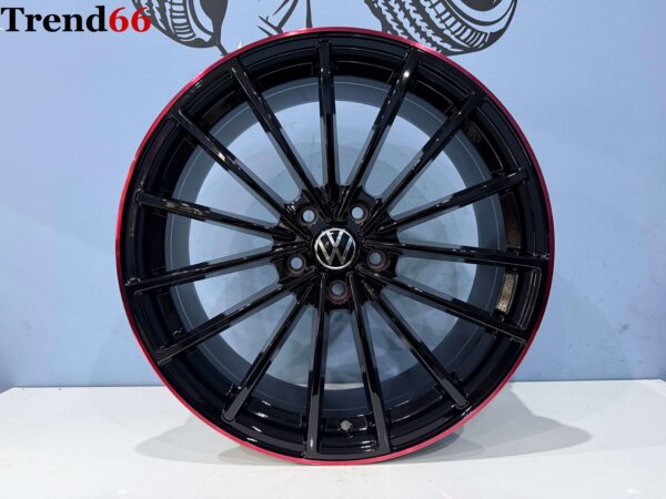 19 Inch Velgen 5x112- R Clupsport Look velgen in Hoogglans zwart met Rode rand