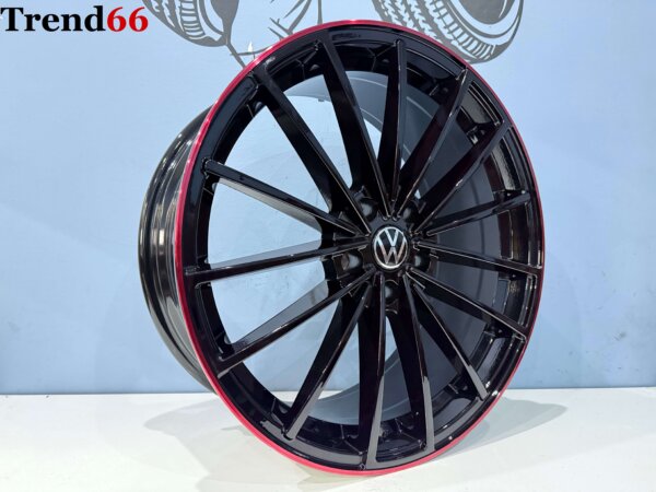 19 Inch Velgen 5x112- R Clupsport Look velgen in Hoogglans zwart met Rode rand