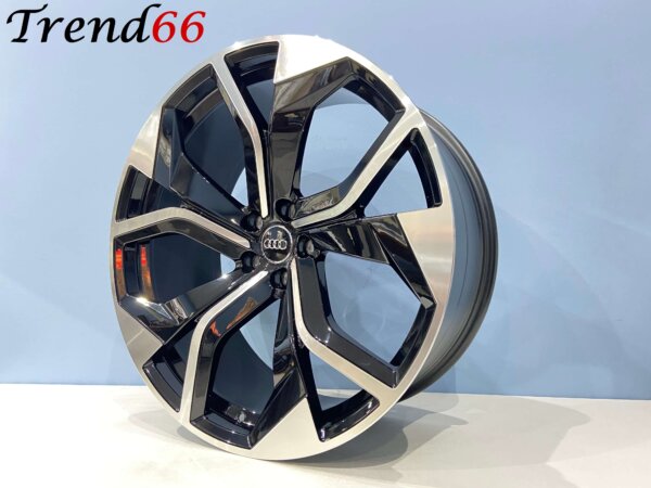 23 Inch Velgen 5x112 - RSQ8 Look Velgen Set in Hoogglans Zwart Gepolijste kleur