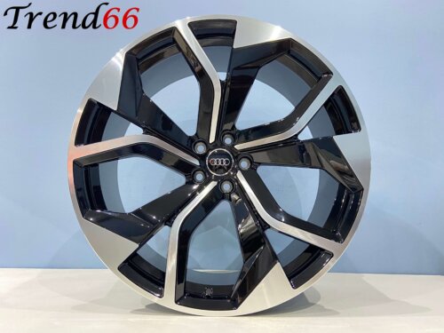 23 Inch Velgen 5x112 - RSQ8 Look Velgen Set in Hoogglans Zwart Gepolijste kleur