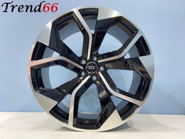 23 Inch Velgen 5x112 - RSQ8 Look Velgen Set in Hoogglans Zwart Gepolijste kleur