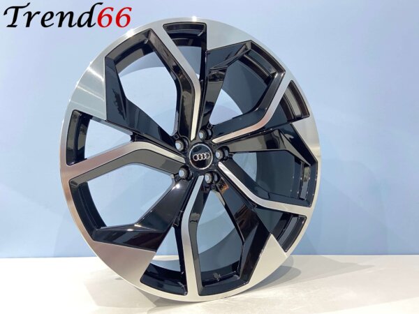 23 Inch Velgen 5x112 - RSQ8 Look Velgen Set in Hoogglans Zwart Gepolijste kleur