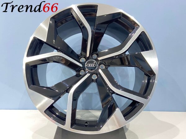 23 Inch Velgen 5x112 - RSQ8 Look Velgen Set in Hoogglans Zwart Gepolijste kleur