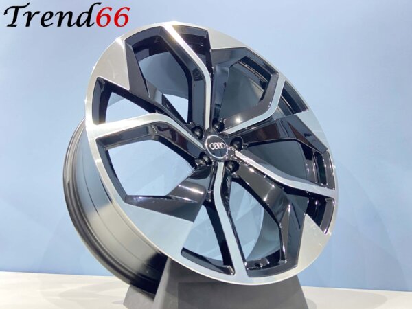 23 Inch Velgen 5x112 - RSQ8 Look Velgen Set in Hoogglans Zwart Gepolijste kleur