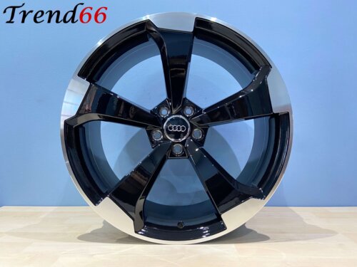 19 Inch Velgen 5x112- Rotor Look Velgen in Hoogglans Zwart Gepolijste kleur