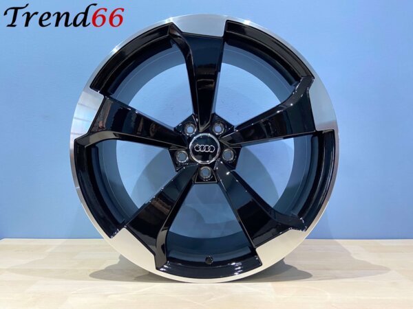 19 Inch Velgen 5x112- Rotor Look Velgen in Hoogglans Zwart Gepolijste kleur