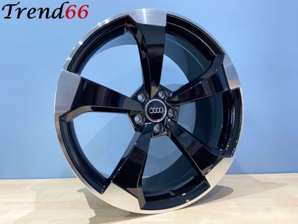 19 Inch Velgen 5x112- Rotor Look Velgen in Hoogglans Zwart Gepolijste kleur