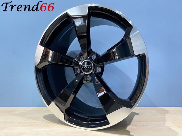 19 Inch Velgen 5x112- Rotor Look Velgen in Hoogglans Zwart Gepolijste kleur