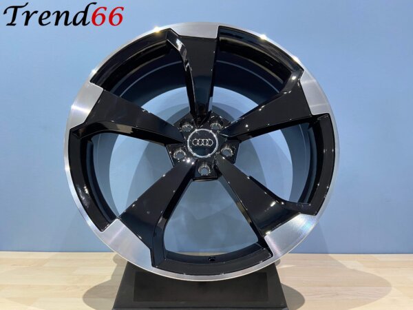 19 Inch Velgen 5x112- Rotor Look Velgen in Hoogglans Zwart Gepolijste kleur