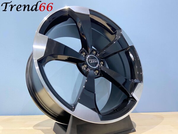 19 Inch Velgen 5x112- Rotor Look Velgen in Hoogglans Zwart Gepolijste kleur