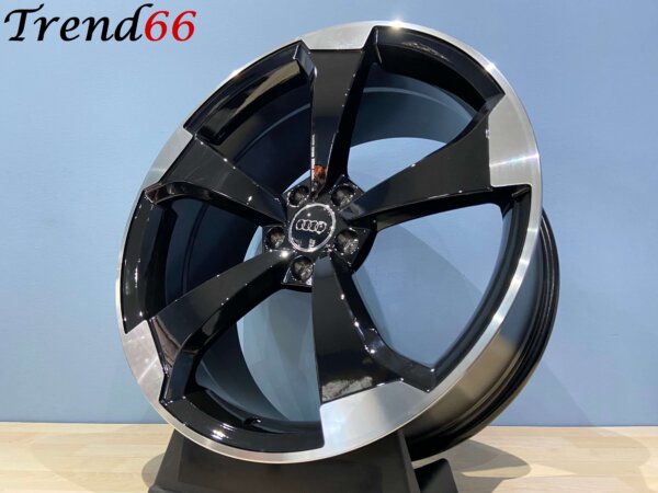 19 Inch Velgen 5x112- Rotor Look Velgen in Hoogglans Zwart Gepolijste kleur