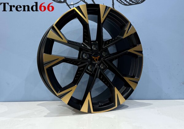 19 Inch Velgen 5x112 - Cupra R Look Mat Zwarte Kleur met Bronze Kleur