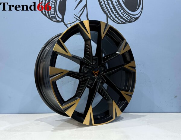 19 Inch Velgen 5x112 - Cupra R Look Mat Zwarte Kleur met Bronze Kleur