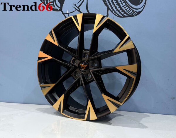 19 Inch Velgen 5x112 - Cupra R Look Mat Zwarte Kleur met Bronze Kleur