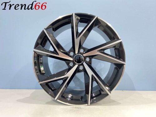 18 Inch Velgen 5x112- CL2 R8 Look Velgen set in Hoogglans Zwart Gepolijste kleur