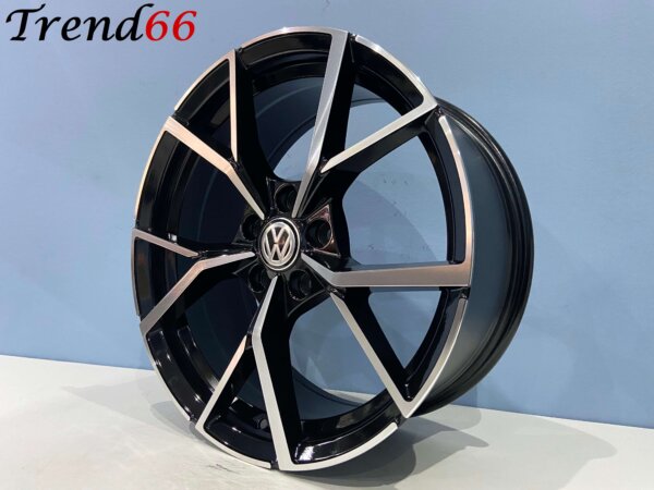 18 Inch Velgen 5x112-Estoril Look Hoogglans Zwart Gepolijste velgen set