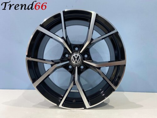 18 Inch Velgen 5x112-Estoril Look Hoogglans Zwart Gepolijste velgen set