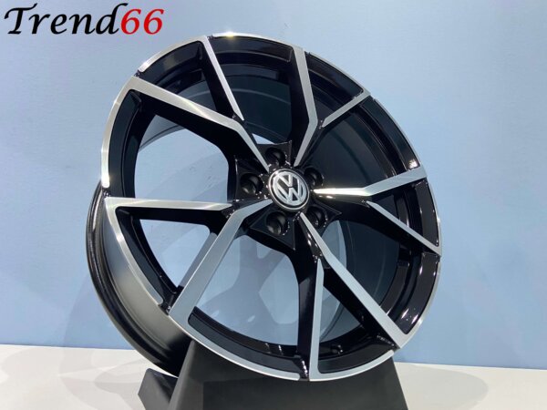 18 Inch Velgen 5x112-Estoril Look Hoogglans Zwart Gepolijste velgen set