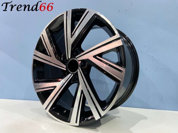 19 Inch Velgen 5x112- Bergamo Look Velgen Set in Hoogglans Zwart Gepolijste kleur