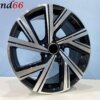 19 Inch Velgen 5x112- Bergamo Look Velgen Set in Hoogglans Zwart Gepolijste kleur