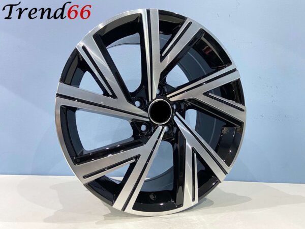 19 Inch Velgen 5x112- Bergamo Look Velgen Set in Hoogglans Zwart Gepolijste kleur