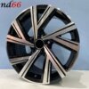 19 Inch Velgen 5x112- Bergamo Look Velgen Set in Hoogglans Zwart Gepolijste kleur