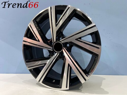 19 Inch Velgen 5x112- Bergamo Look Velgen Set in Hoogglans Zwart Gepolijste kleur