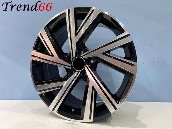19 Inch Velgen 5x112- Bergamo Look Velgen Set in Hoogglans Zwart Gepolijste kleur
