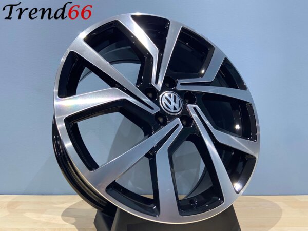 18 Inch Velgen 5x100- Brescia Look Hoogglans zwart gepolijste kleur