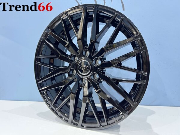 19 Inch Velgen 6x120- Verzwaarde Vossen Look Ford Transit Custom Velgen set in Hoogglans Zwarte Kleur