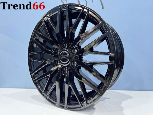 19 Inch Velgen 6x120- Verzwaarde Vossen Look Ford Transit Custom Velgen set in Hoogglans Zwarte Kleur