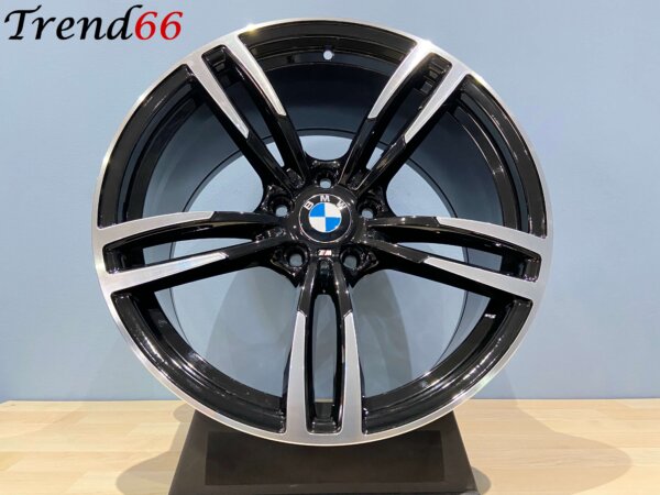 IMG_0104 19 Inch 5x120 Breed Set Style 437M Look Glans Zwart Gepolijst Kleur