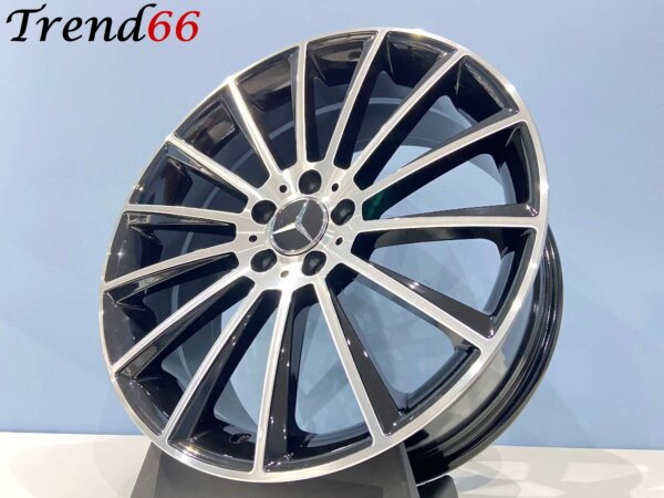 19 Inch 5x112 Multispaak AMG Look Velgen Set Hoogglans Zwart Gepolijste Kleur