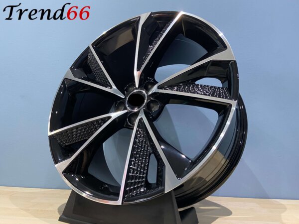 19 Inch 5x112 RS7 Performance Look Velgen Set Hoogglans Zwart Gepolijste Kleur