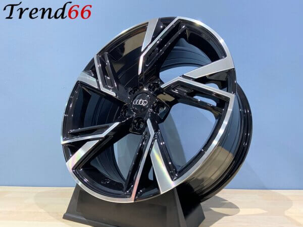 IMG_1732 18 Inch Velgen 5x112- RS6 Look Hoogglans Zwart Gepolijste kleur