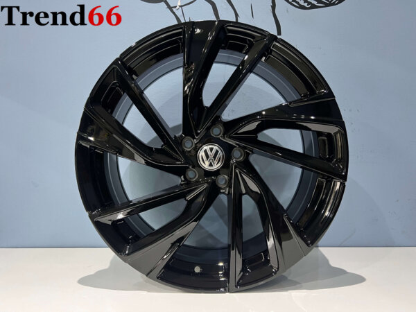 19 Inch 5x112 Adelaide Look Velgen Set Hoogglans Glans Zwarte Kleur