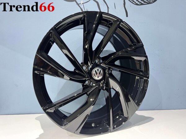 19 Inch 5x112 Adelaide Look Velgen Set Hoogglans Glans Zwarte Kleur