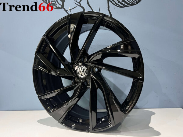 19 Inch 5x112 Adelaide Look Velgen Set Hoogglans Glans Zwarte Kleur