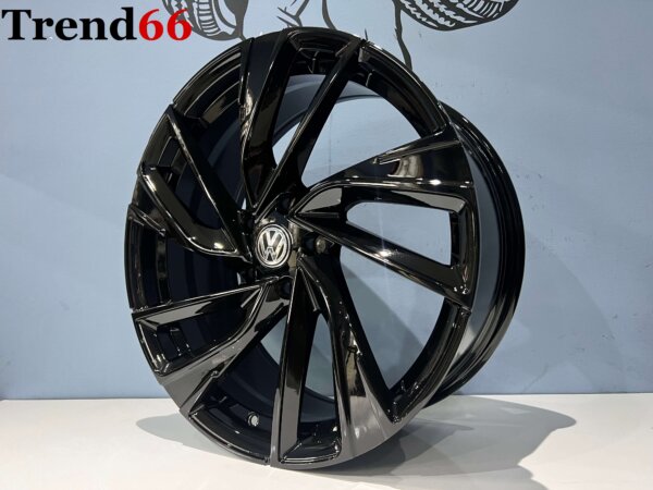 19 Inch 5x112 Adelaide Look Velgen Set Hoogglans Glans Zwarte Kleur