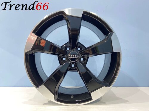 18 Inch 5x112 RS Rotor Look Velgen Set Glans Zwart Gepolijste Kleur