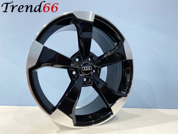 IMG_2437 18 Inch 5x112 RS Rotor Look Velgen Set Glans Zwart Gepolijste Kleur