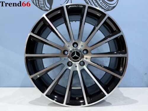 19 Inch 5x112 Multispaak AMG Look Velgen Set Hoogglans Zwart Gepolijste Kleur