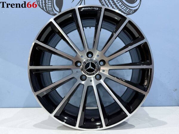 19 Inch 5x112 Multispaak AMG Look Velgen Set Hoogglans Zwart Gepolijste Kleur