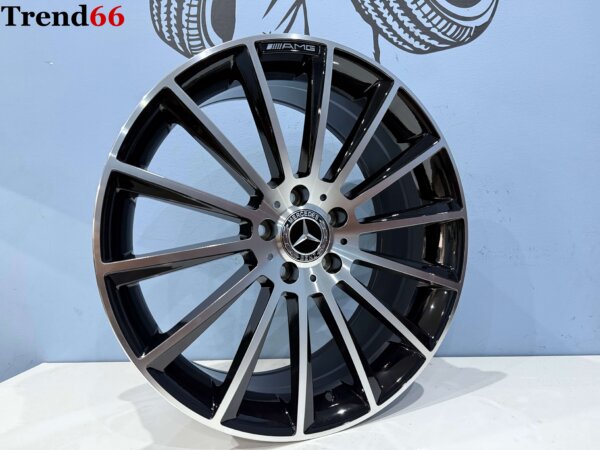 19 Inch 5x112 Multispaak AMG Look Velgen Set Hoogglans Zwart Gepolijste Kleur