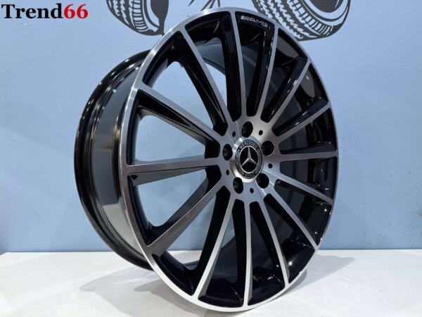 19 Inch 5x112 Multispaak AMG Look Velgen Set Hoogglans Zwart Gepolijste Kleur