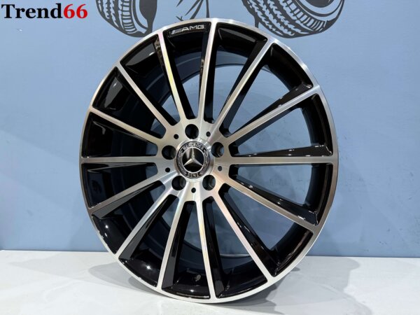 19 Inch 5x112 Multispaak AMG Look Velgen Set Hoogglans Zwart Gepolijste Kleur