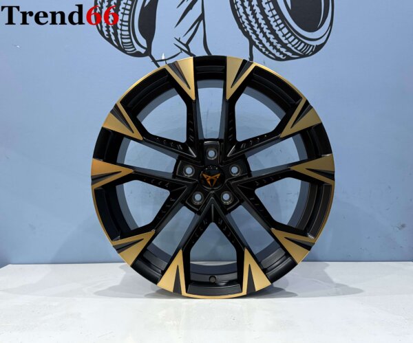 19 Inch 5x112 Cupra Look Nieuwste Model Velgen Set Mat Zwart Met Bronze Kleur
