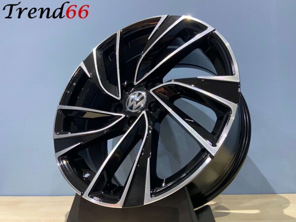 IMG_5428 18 Inch 5x112 Adelaide Look Velgen Set Hoogglans Zwart Gepolijste Kleur