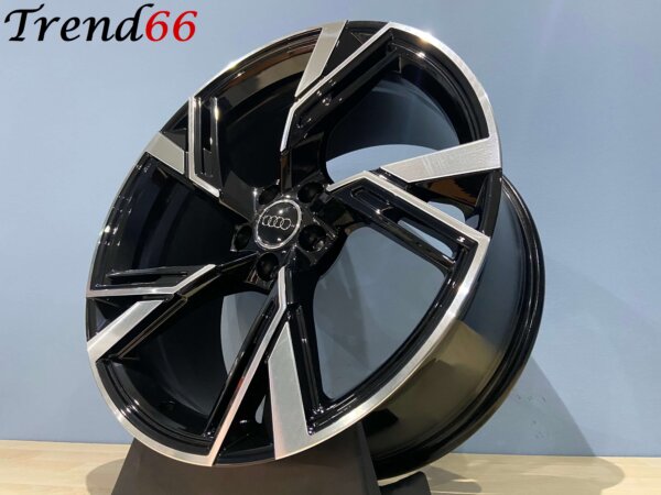 20 Inch Velgen 5x112- RS6 Performance Look Hoogglans Zwart Gepolijste kleur